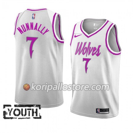 Minnesota Timberwolves James Nunnally 7 2018-19 Nike Valkoinen Lasten Pelipaidat Swingman